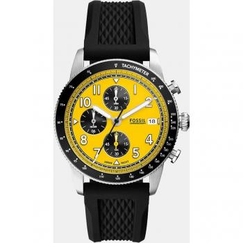 Reloj de Hombre Fossil Sport Tourer FS6044 Cronógrafo de Silicona Negra con Función de Paro y Fecha