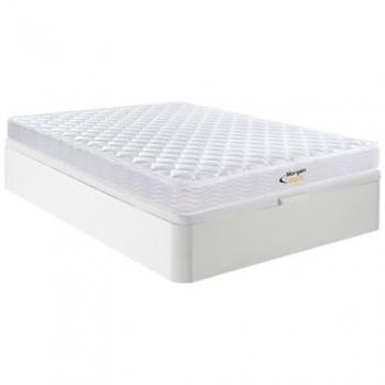 Conjunto somier arcón blanco con colchón de muelles y viscoelástico de 15 cm - WOLKENLOS de MORGENGOLD