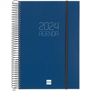 Finocam - Agenda 2024 en Catalán Espiral Opaque Azul Enero-Diciembre (12 meses) E11 165x242mm 1 Día por Página