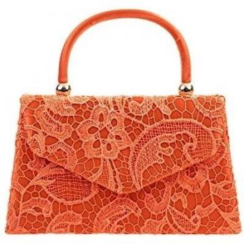 CORAL BOLSO DE MANO DE RASO CON ENCAJE Y PERLAS PARA EVITAR ÚLCERAS DE PRESIÓN DISEÑO RETRO