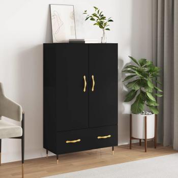 Armario negro de madera multicapa 69,5x31x115 cm