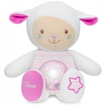 Chicco Oveja Dulces Nanas, Proyector de Luces con Música Relajante, Luz de Noche, Grabación de Voz y Sensor de Sueño – Peluche para Bebés Recién Nacidos, Color Rosa
