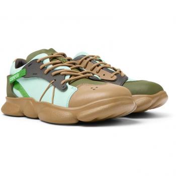 CAMPER Twins Sneakers for Women, Brown/Green/Blue, Size 36/6, Smooth Leather/Cotton Fabric
