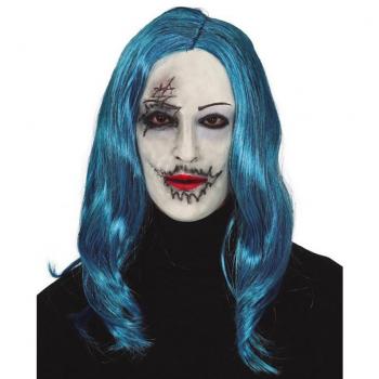Guirca - Máscara de Zombie con Pelo Azul