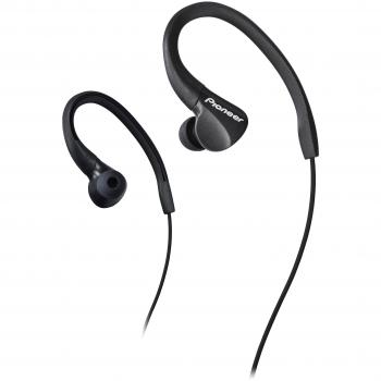 Auriculares Deportivos Pioneer SE-E3-B en Negro con Drivers de 10mm, Rango de Frecuencia 8-22000Hz, Sensibilidad de 100dB y Conector Jack de 3.5mm - Incluye Tapones para Oído en Tres Tamaños
