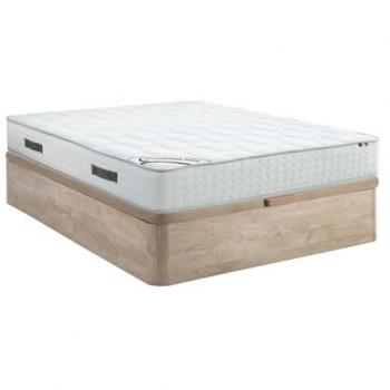 Conjunto Somier Arcón Natural Claro + Colchón de Muelles Ensacados 7 Zonas Espuma Viscoelástica 25 cm - Ionia de Dreamea