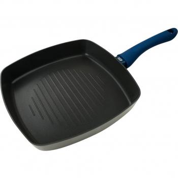 Sartén Antiadherente para Parrilla de 26cm de Tasty con Cuerpo de Aluminio y Mango de Silicona - Ideal para Asar Carnes, Pescados y Verduras
