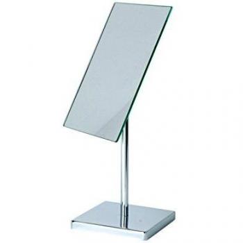MSV Espejo Rectangular con Soporte, Acero, Cromado, 16.5x15x37 cm