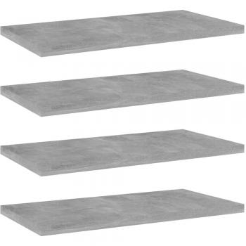 vidaXL Bookshelf Boards 4 pcs Concrete Grey 40x20x1.5 cm Engineered Wood