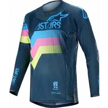 Alpinestars Techstar Venom Crossshirt Navy/Aqua/Pink Fluo-L