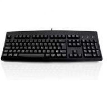 Teclado Ceratech Accuratus 260 Euro USB con tecla dedicada Euro, Con cable, Negro, PS/2, QWERTY (Árabe)