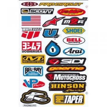 Sponsors Hoja Racing Decal Sticker Tuning Racing Tamaño: 27 x 18 cm para el coche o la moto