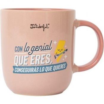 Taza Motivacional Con lo Genial que Eres, Conseguirás lo que Quieres 10x9x9 Cms