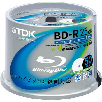 TDK Blu-ray Disc 50 Spindle - 25GB 4X BD-R - Printable
