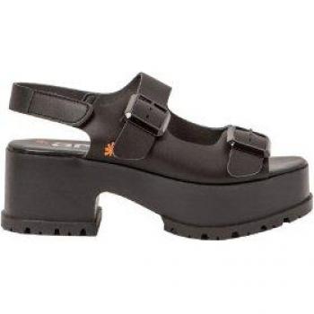 Sandalias de tacón de piel Art 1821 negro con altura de tacón de 6 cm