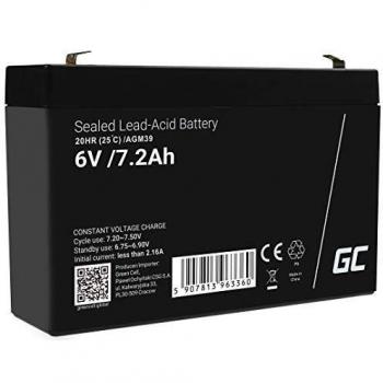 Batería de Plomo de Gel AGM 6 V 7,2 Ah Green Cell
