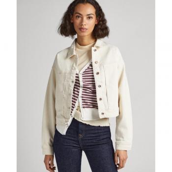 Cazadora de mujer Pepe Jeans Foxy beige en estilo vaquero fit regular
