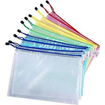 Vicloon Bolsa de Archivo de Cremallera, 10 Pcs A4 Bolsa de Documentos de Plástico de Impermeable 5 Colores, Bolsas de Archivos de Malla para Cosméticos de Oficina Viaje de Tarea Escolar