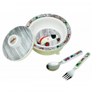 Sugarbooger Wind Up Toys - Cuenco infantil con cuchara y tenedor