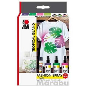 Set de pintura textil en spray Marabu Isla Tropical 3x100ml