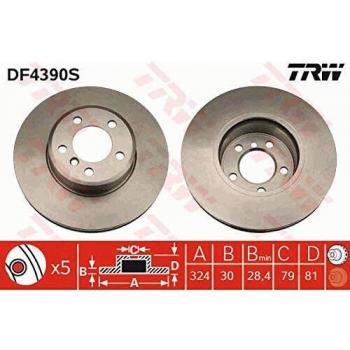 Disco de freno TRW LUC DF4390S, frente, ventilado, altamente carbonizado, 1 pieza