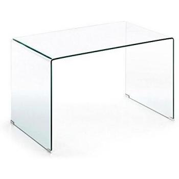 Kave Home - Escritorio Burano Transparente Rectangular 125 x 70 cm de Cristal Templado