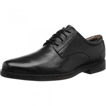 Clarks Men's Black Leather Lace-Up Business Shoes, Size 7 US / Size 6 UK