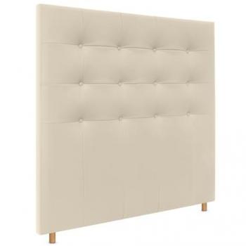 Cabecero Capitoné hasta el Suelo de Polipiel Vainilla 145x120cm para Cama Dormitorio (135/140) - DHOME