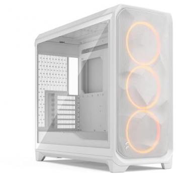 Fractal Design Meshify 3 XL White RGB TG Clear Tint E-ATX Gaming Case with Tempered Glass and 3 RGB Fans