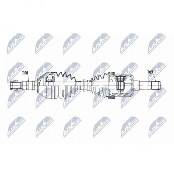 Árbol de transmisión NTY NPW-PL-142 Semiasse Antriebswelle