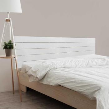 Cabecero de Madera Reciclada Estilo Palet Horizontal con Herrajes Incluidos (90cm, Acabado Lino)