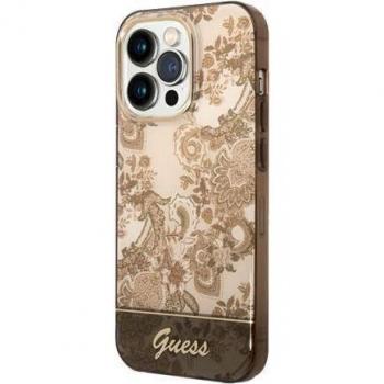 Funda Dura de Porcelana Marrón Guess para iPhone 14 Pro Max