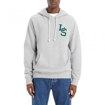 Levi's® Standard Graphic Hoodie for Men in Heather Grey, Size S, Casual Cotton Sweatshirt