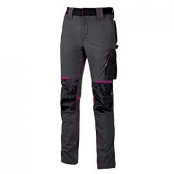 Pantalón de Trabajo U-Power Atom Mujer Talla L Gris Fucsia