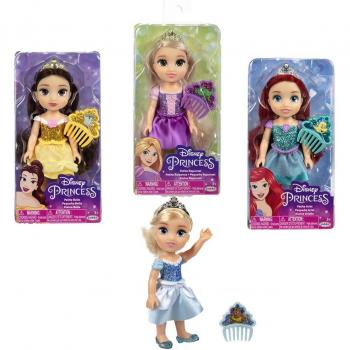 Disney Princess Petite Dolls 15cm Glitter Assortment with Comb