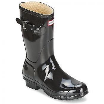 Hunter Original Short Gloss Ladies Wellingtons - Black - UK6 EU39 US8 - female