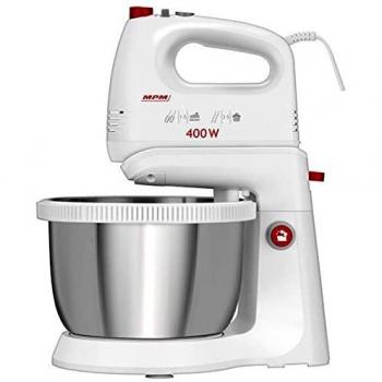 MPM MMR-21Z Batidora Amasadora Repostería con Bol Giratorio de 3,5 Litros, sin BPA, 5 Velocidades