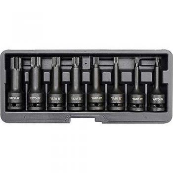 YATO YT-1069 - Toma de poco impacto establece 8pcs estriados de 1/2