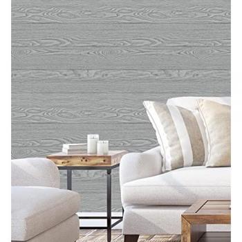 Muestra DIN A4 de Papel Pintado Vinílico Ecológico con Relieve de Listones de Madera Gris Horizontal - Porto Ancora 679608 de GAULAN