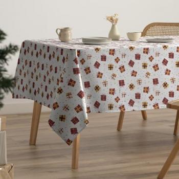 Mantel Rectangular Antimanchas de Algodón para Navidad 160x100 cm - Decoración Festiva y Regalos