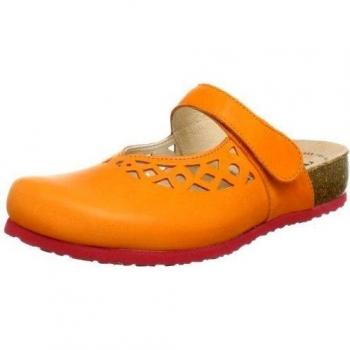 Think Julia 80342 - Zuecos de cuero para mujer, color naranja, talla 41