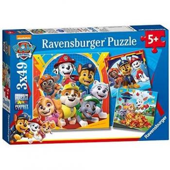Ravensburger - Puzzle Paw Patrol, pack de 3 x 49 piezas