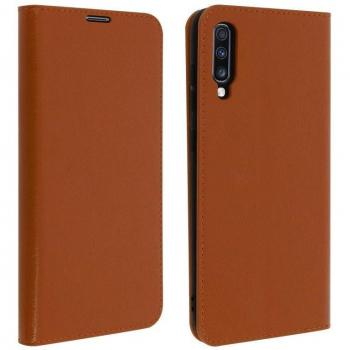 Funda Cartera de Cuero Marrón Claro para Samsung Galaxy A70