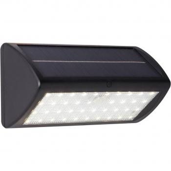 Aplique de pared LED con detector de movimiento PIR y sensor solar negro