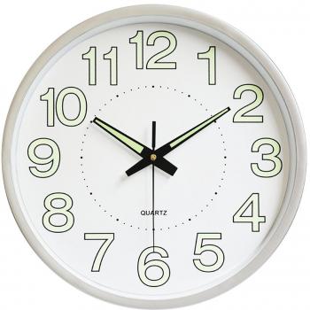 Jeteven 30CM Reloj de Cuarzo de Pared Luminoso Dormitorio Sala Reloj Simple Personalizado
