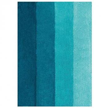 Alfombra de baño de poliéster Four 55x65 cm, azul petróleo, antideslizante, apta para calefacción por suelo radiante, lavable a 40°, secado rápido