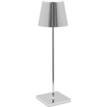 Lámpara de mesa LED Poldina Pro Chrome, recargable, regulable, decoración cromo