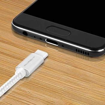 Cable USB-A a USB-C 2.0 Macho a Macho de 1 Metro en Color Blanco