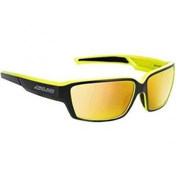 Salice 008 ITA Men's Black Sunglasses 60mm with Yellow Accents
