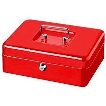 Caja de Seguridad Burg-Wächter Money 5025 Roja con Llave y Vaso Portamonete, 25x9x18 cm
